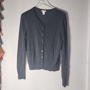 Women Button Down Gray sweather
